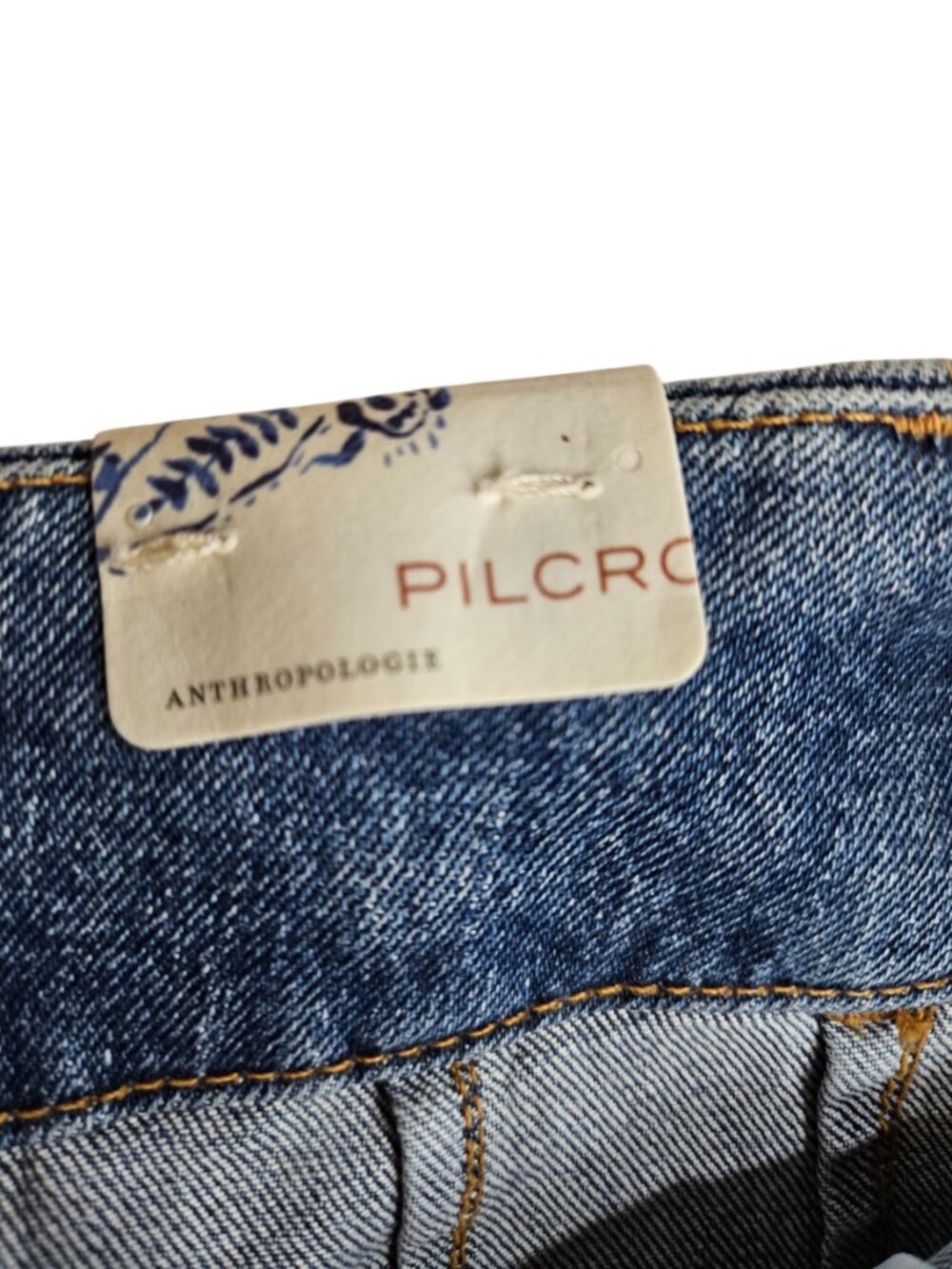 Anthro Pilcro The Skipper Crop Wide Leg Jeans Medium Wash Women's 26 High Rise - Picture 7 of 15
